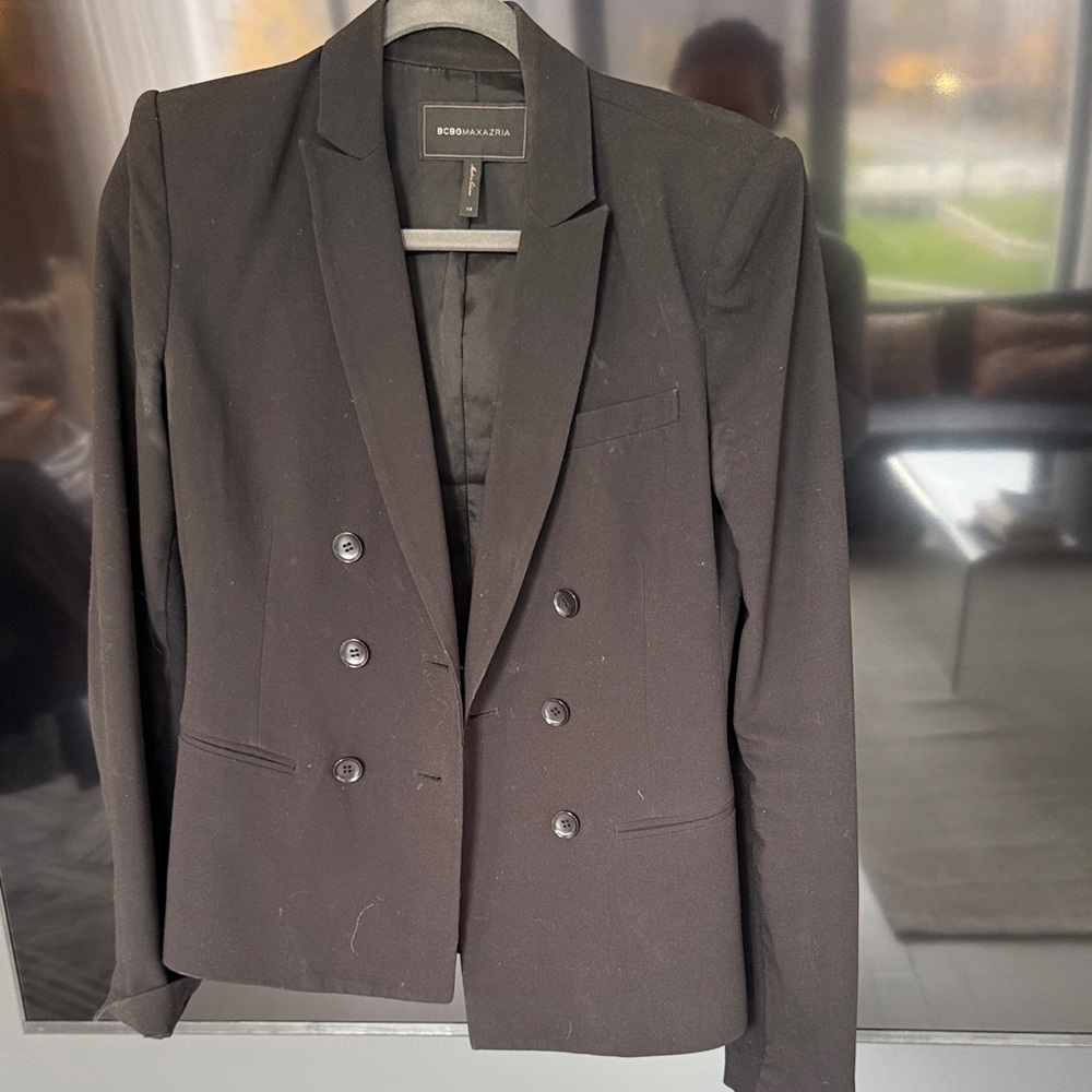 BCBGMaxAzria Charcoal Double-Breasted Blazer
